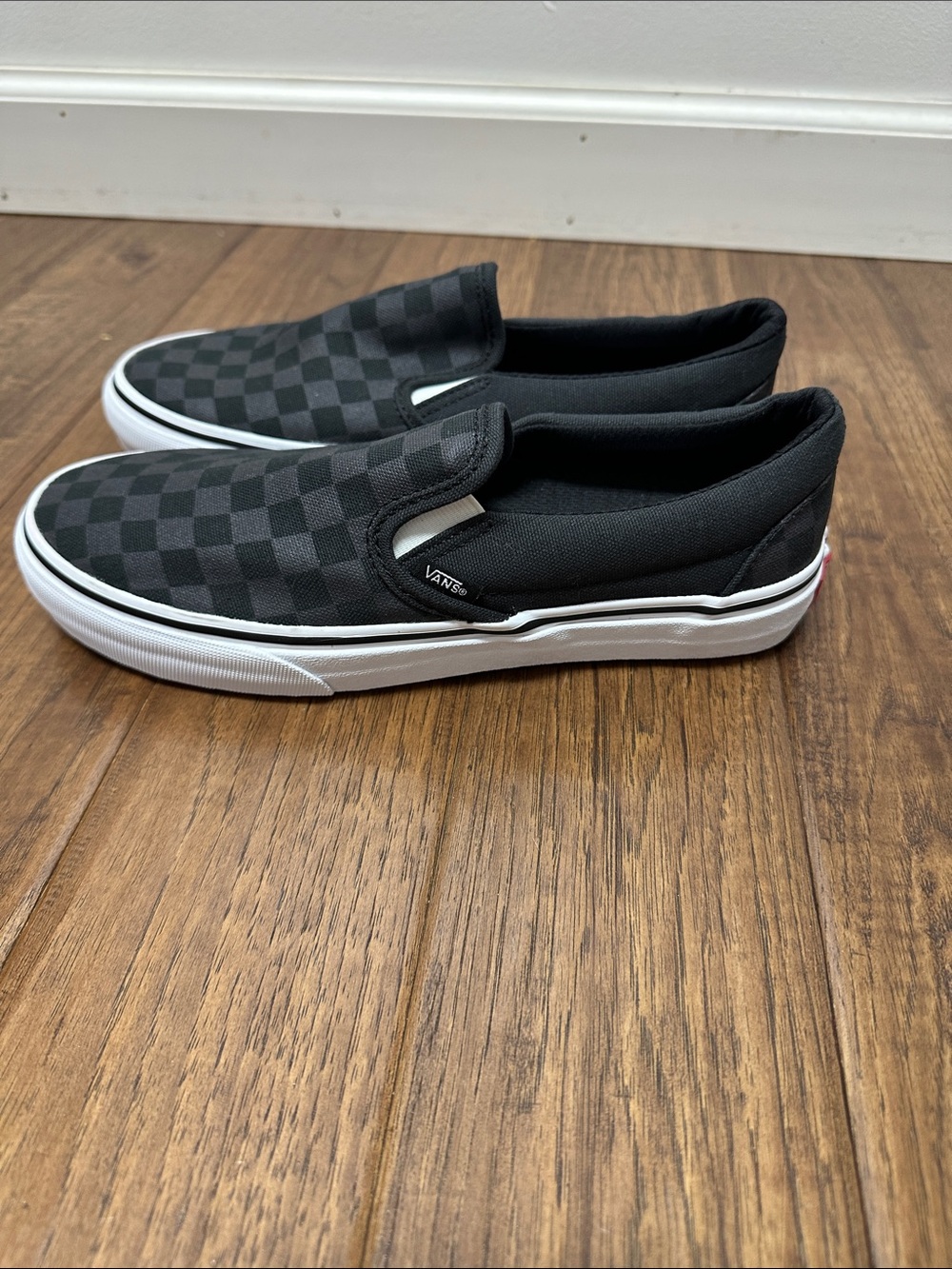 Vans Slip-On Checkerboard Sneakers in Black - Picture 3 of 6